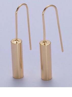 New 24K Gold Plated Gold Long Tube
French Hook Minimalist
Earrings